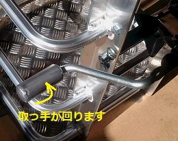 ジャッキの取っ手が回る ジャッキの取っ手が回る